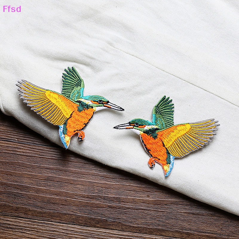 1 Cặp Sticker Ủi Thêu Hình Chim Phong Cách Vintage