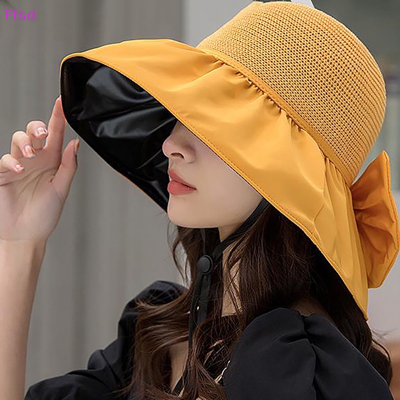 {Ffsd} Mũ Xô Chống Nắng Vành Rộng Mềm Mại Gấp Lại Được Màu Trơn Thời Trang Mùa Hè Dành Cho Bạn Nữ * Bán Chạy
