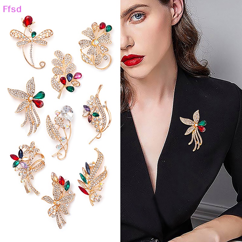 {Ffsd} Ghim Cài Khăn Choàng / Khăn Quàng Cổ Hình Hoa Đính Đá Nhiều Màu Sắc Vintage Thời Trang Dành Cho Nữ * Bán Chạy