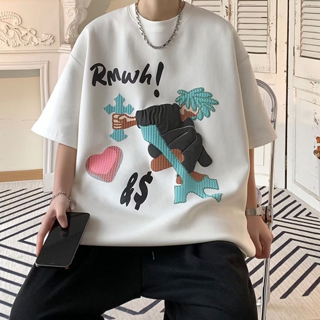 Áo Thun Ngắn Tay Dáng Rộng Thời Trang Mùa Hè Giản Dị Dễ Phối Đồ Dành Cho Nam