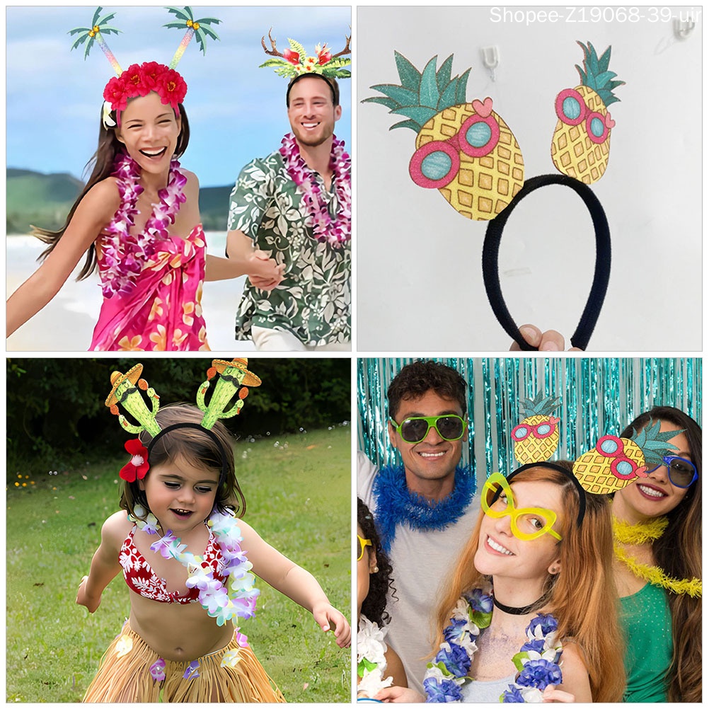 Set 5 Băng Đô Cài Tóc Hóa Trang Phong Cách Hawaii Cho Bé