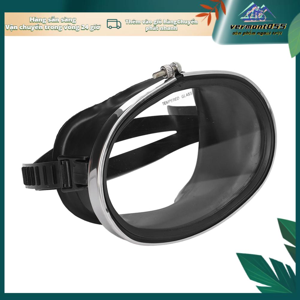Vermont055 Giá Rẻ Kính Lặn HD Cường Lực PVC Hình Bầu Dục Chống Sương Mù Ống Đơn Cho Ngư Dân Đen