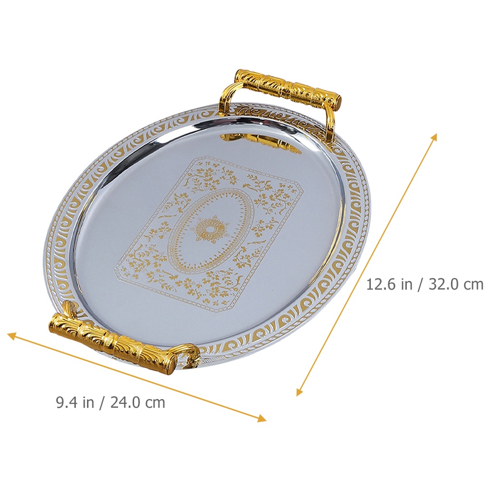 Khay Đựng Cà Phê Hình Oval Bằng Thép Không Gỉ Phong Cách Retro