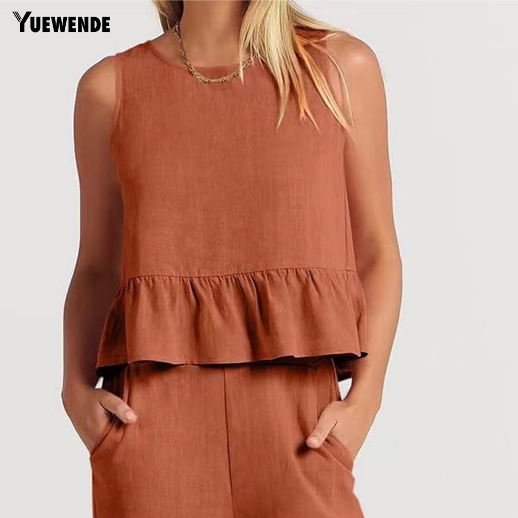 Ym.b Set 2 Bộ Trang Phục Viền Bèo Nhún Cho Nữ