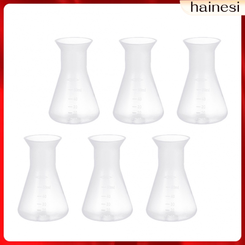 Set 6 Bình Thủy Tinh Bằng Nhựa Chân Không Hình Nón Cho Phòng Thí Nghiệm