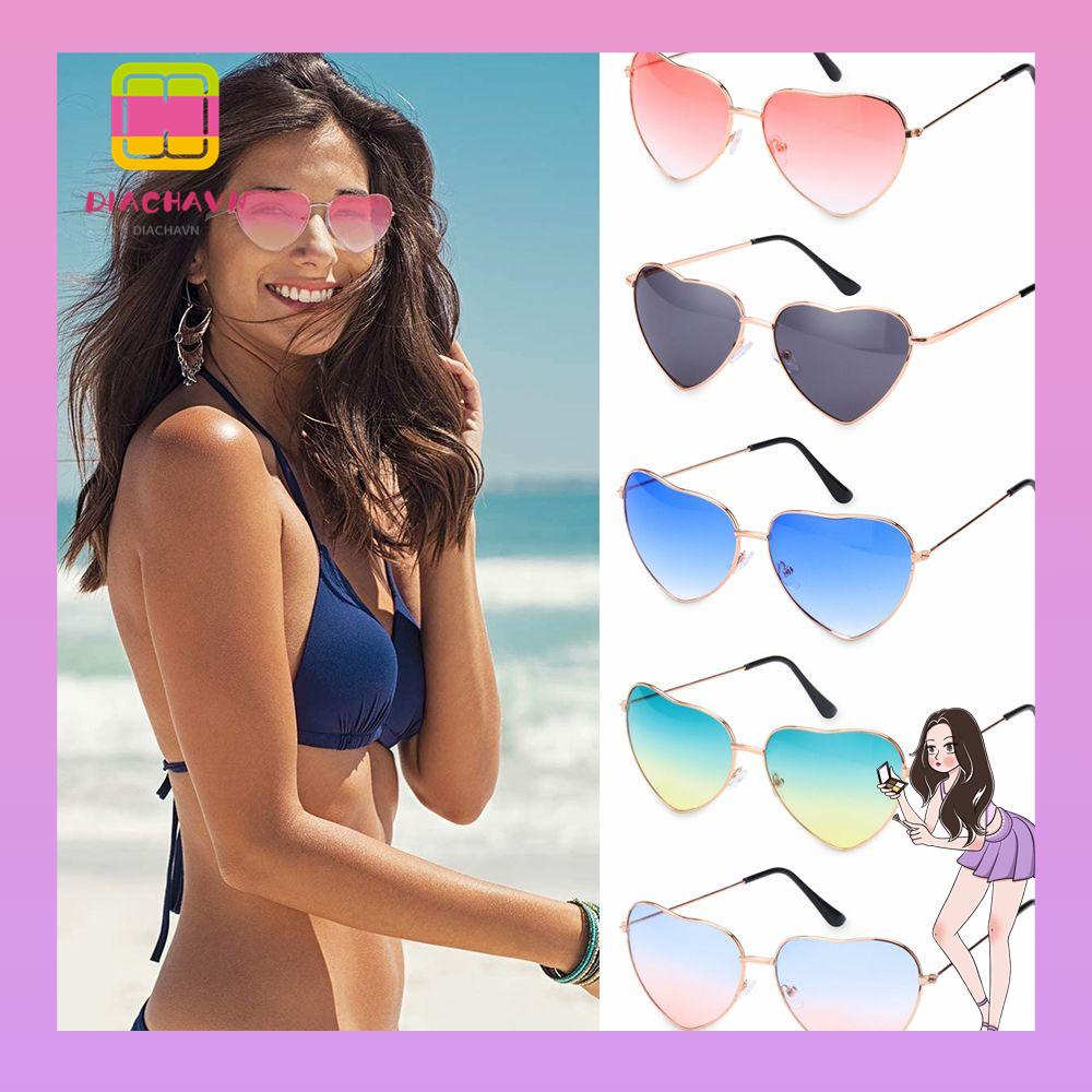 Kính Mát Gọng Kim Loại Hình Trái Tim Thời Trang