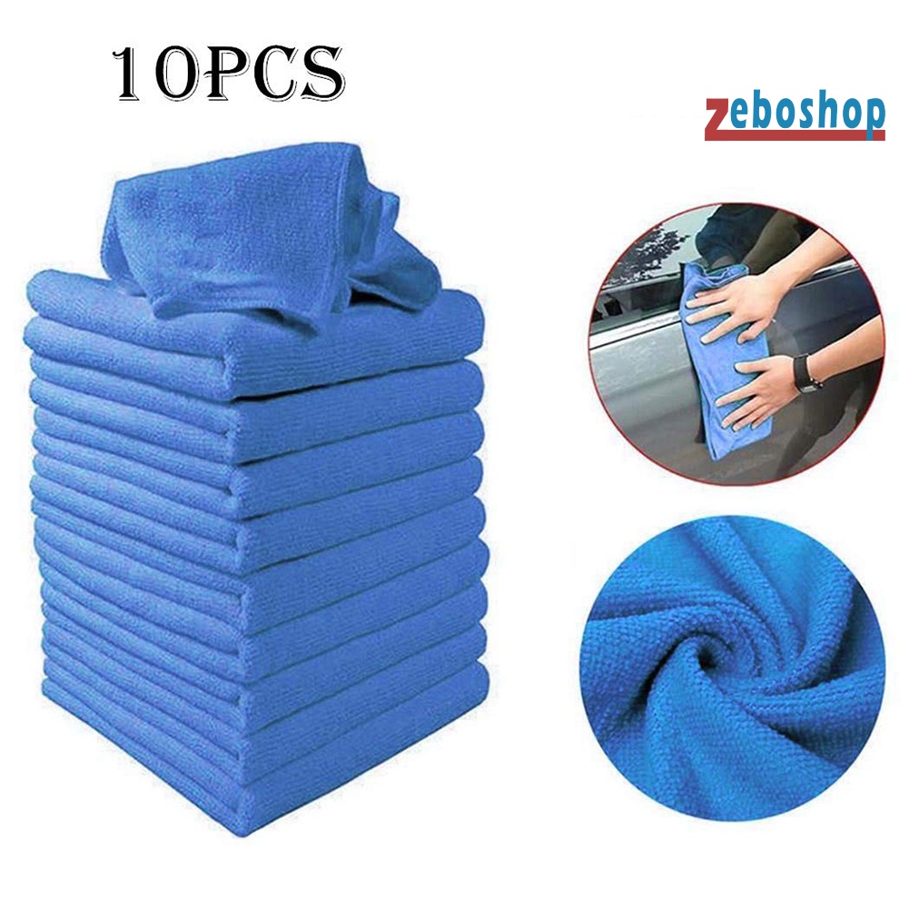 Bộ 10 Khăn Lau Xe Hơi Mềm Mại, Kích Thước 25x25cm