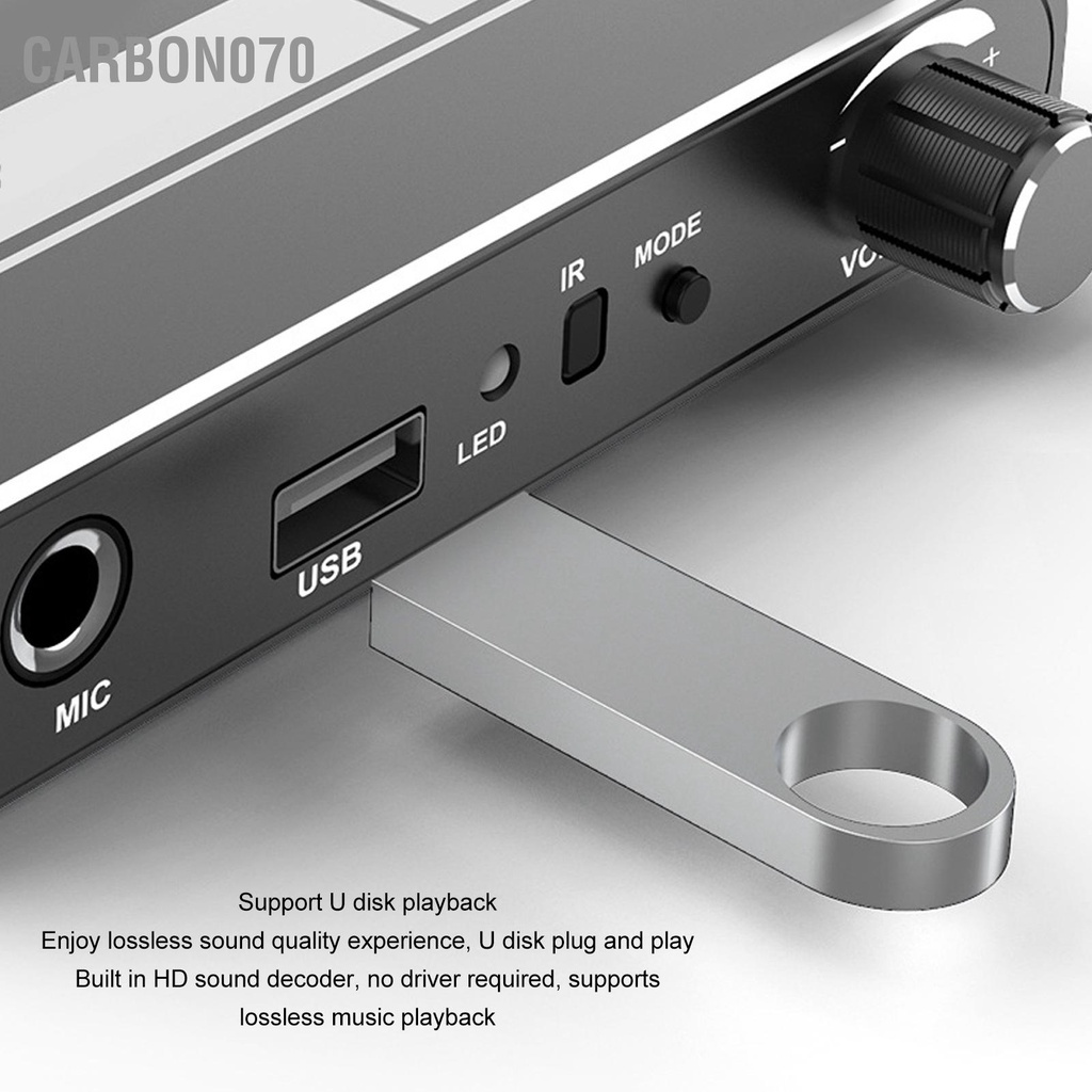 Carbon070 Bộ thu âm thanh mini Bluetooth 5.2 Hỗ trợ HiFi điều khiển từ xa U Disk chuyển đổi lossless để giải trí
