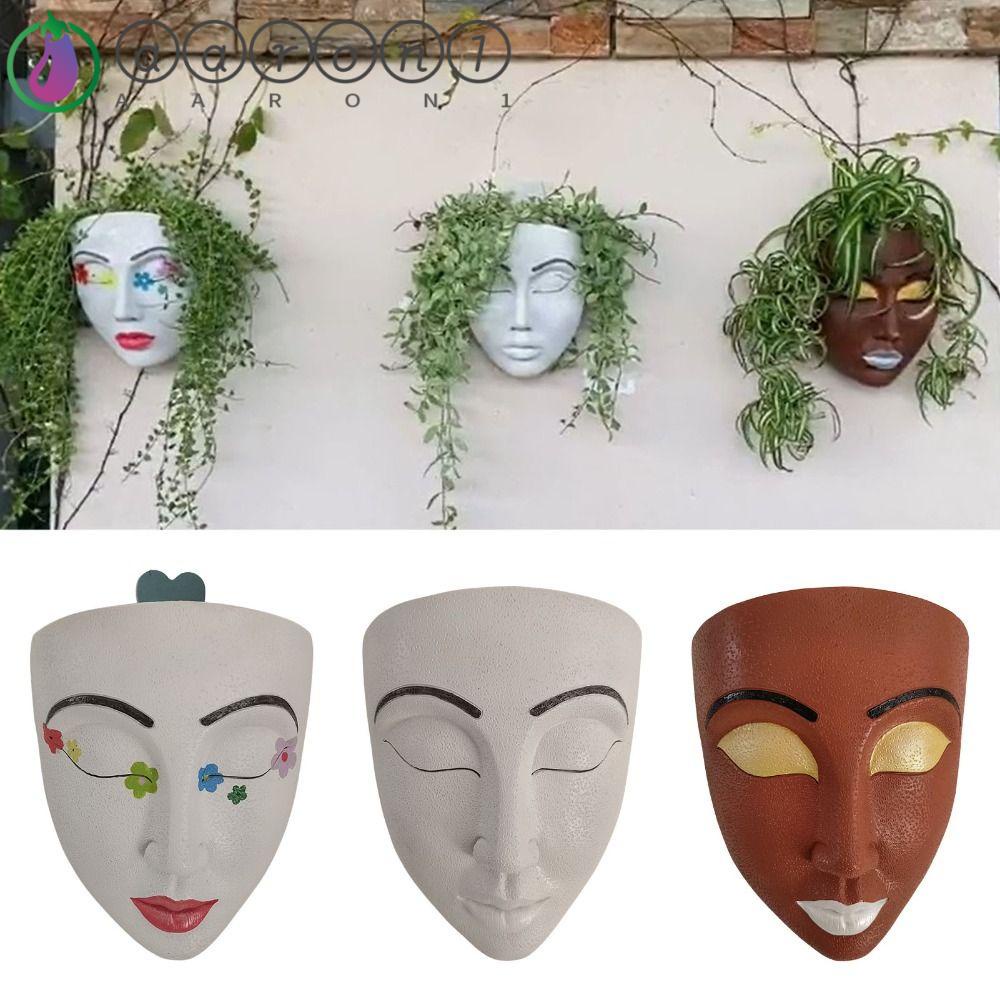 Chậu Hoa AARON1 Hình Khuôn Mặt Người Có Lỗ Thoát Nước Tiện Dụng Trang Trí Nhà Cửa / Sân Vườn