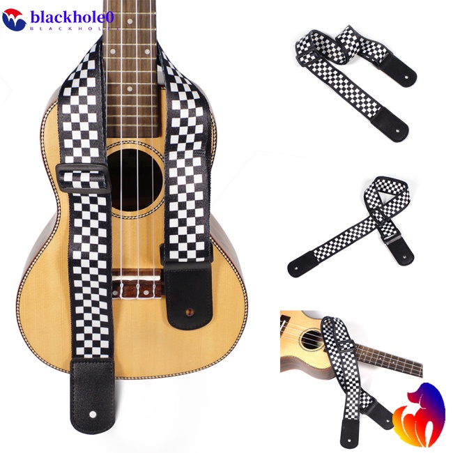 Dây Đeo Đàn Guitar Điện Họa Tiết Caro Trắng Đen