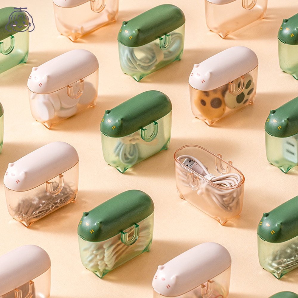 Hộp Đựng Dây Cáp Dữ Liệu Mini Họa Tiết Hoạt Hình Chống Bụi Tiện Dụng Mang Theo Du Lịch