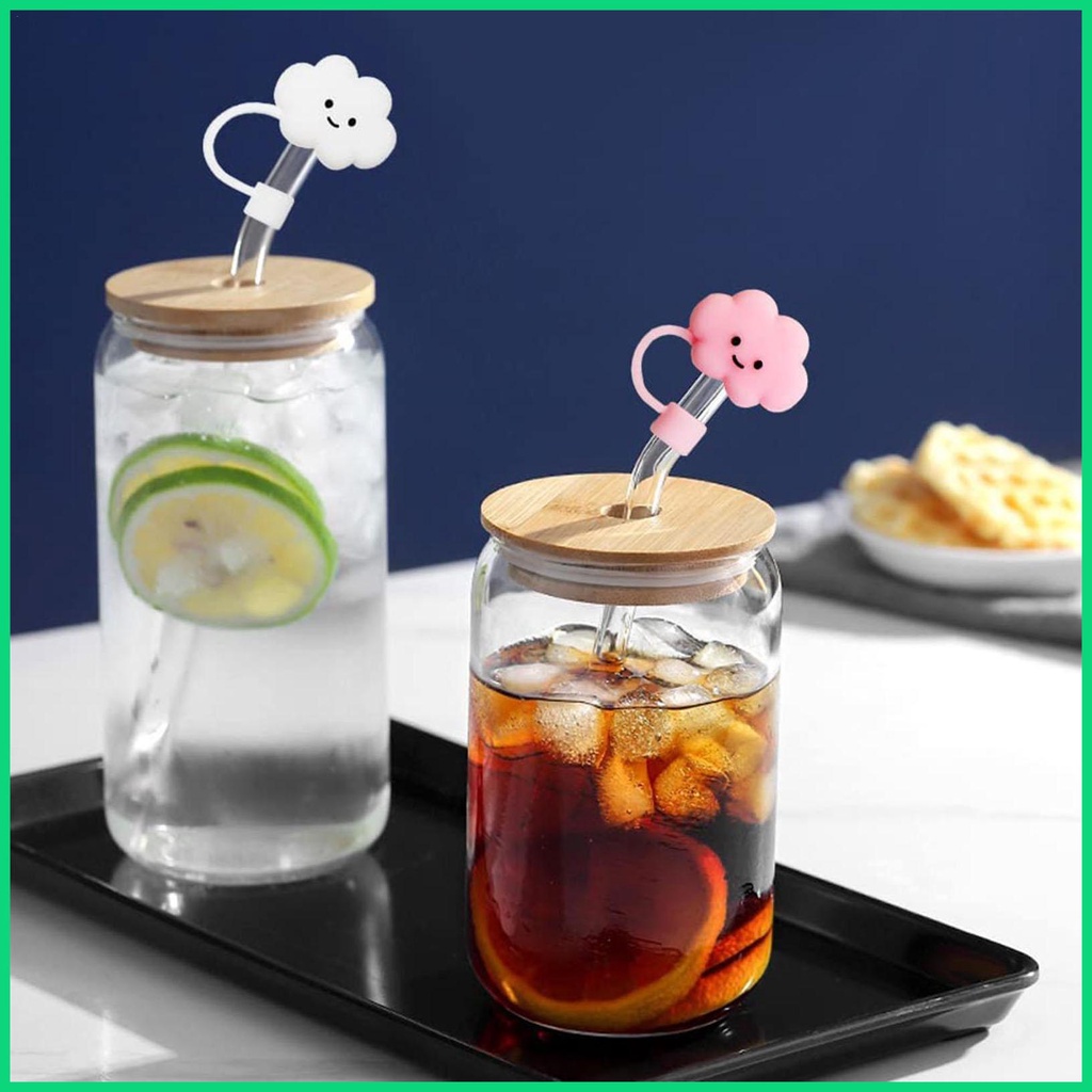 Nắp Đậy Ống Hút Bằng Silicone Tái Sử Dụng Được Hình Đám Mây Kích Thước 6-8mm