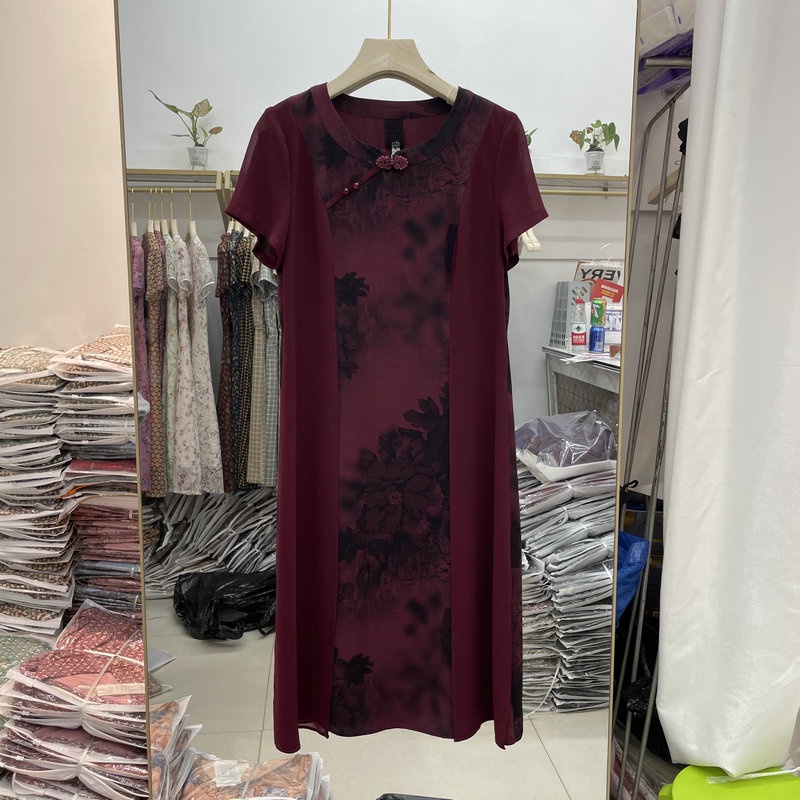 Đầm Sườn Xám Phong Cách Phương Tây Thời Trang Mùa Hè Mới 2023 Dành Cho Phụ Nữ Trung Niên