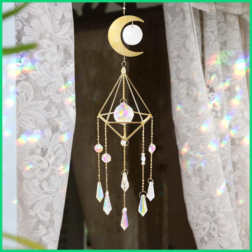 Vòng Bắt Giấc Mơ Màu Cầu Vồng Dành Cho Trang Trí Cửa Sổ