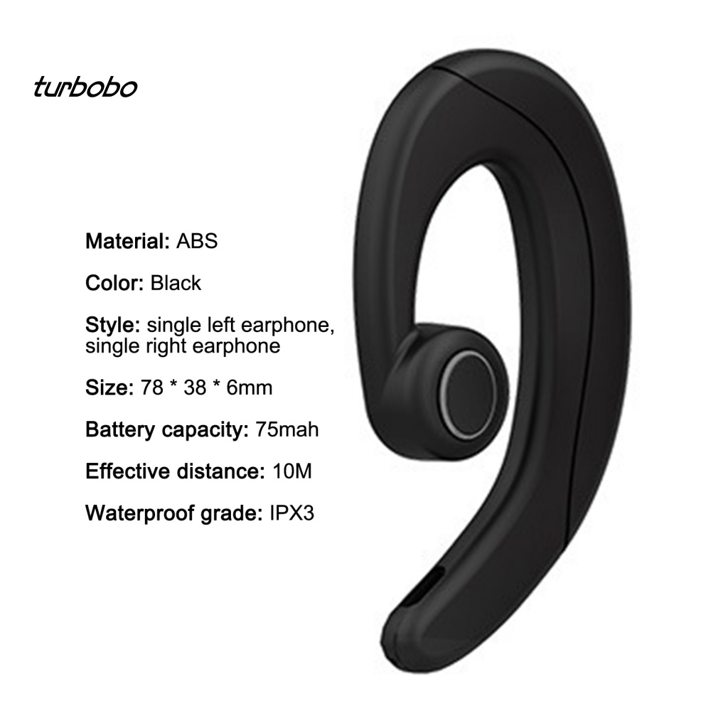 Tai Nghe Thể Thao Không Dây turbobo 1Pc S3Bluetooth 5.0 Dạng Móc Vành Tai