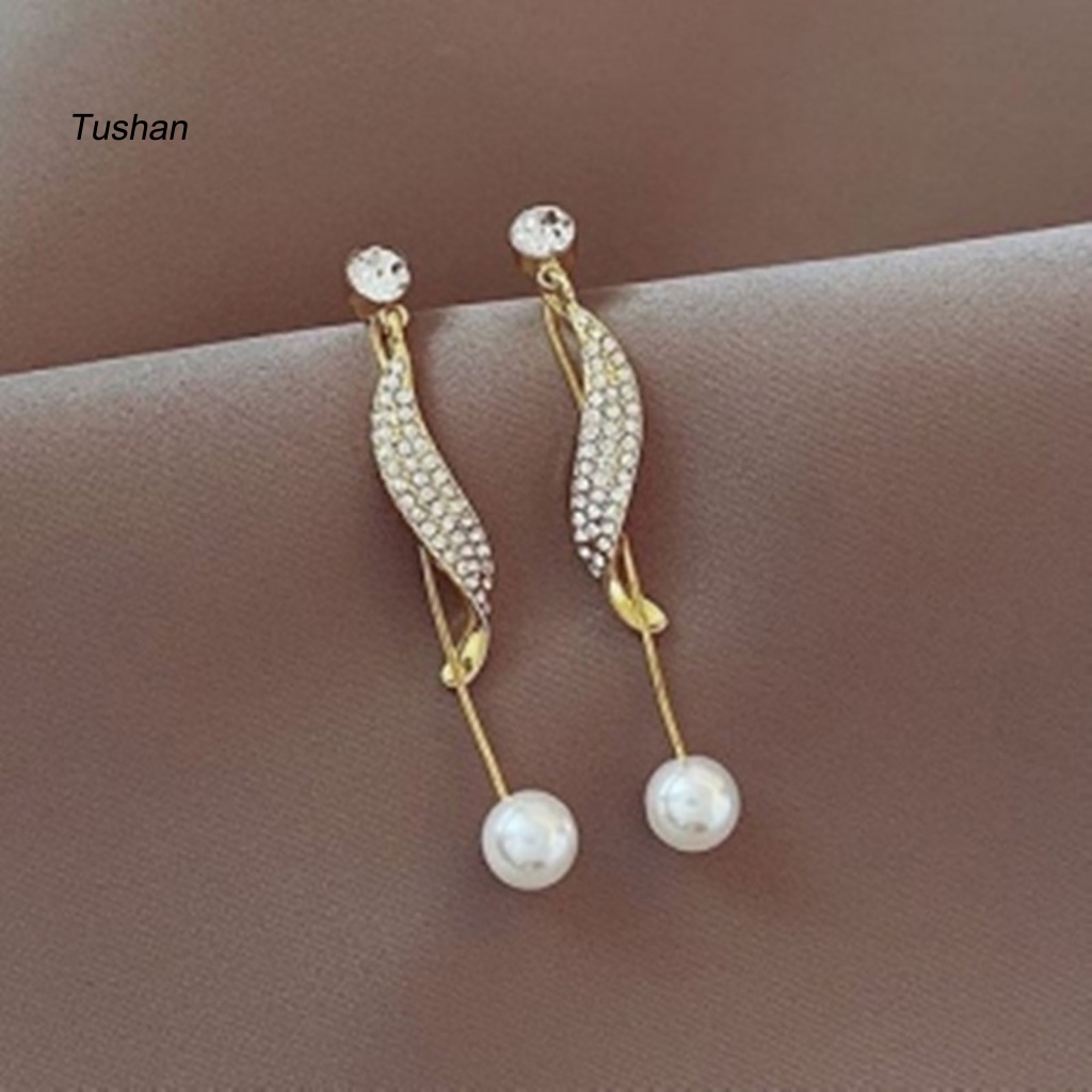 1 Đôi Bông Tai Hình Học Tua Rua Lấp Lánh Phong Cách Hàn Quốc