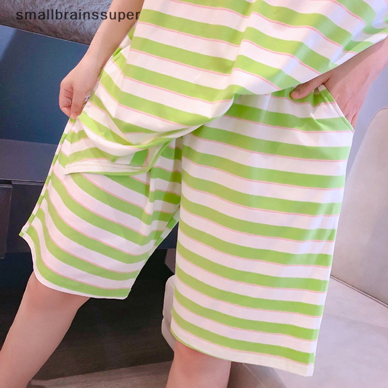 Bộ Đồ Ngủ Mặc Nhà Dáng Rộng In Hoạt Hình Phối Sọc Xinh Xắn Cho Nữ