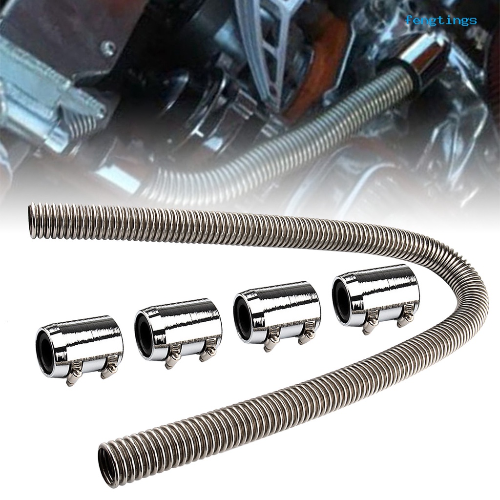 Ống Nước Làm Mát Bằng Thép Không Gỉ 48 inch Linh Hoạt Thay Thế Kèm Nắp Đậy Cho Xe Hơi