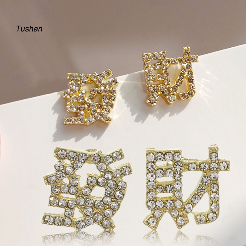 1 Đôi Khuyên Tai Đính Đá Nhân Vật Trung Hoa Thời Trang