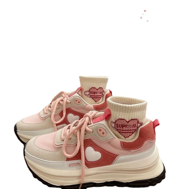 Giày Thể Thao Đế Dày Màu Hồng Thời Trang Cho Nữ