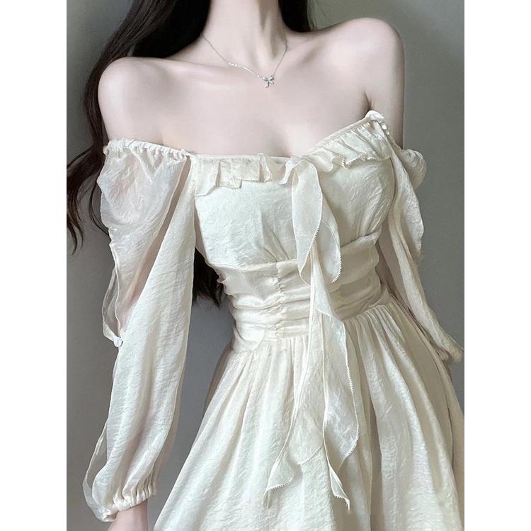 Đầm Tay Phồng Cổ Vuông Phong Cách Pháp Thời Trang Mùa Hè 2023 Mới Cho Nữ