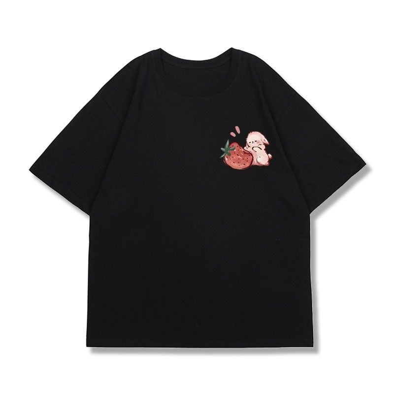 Áo Thun Nữ Tay Ngắn Dáng Rộng Bằng Vải Cotton Nguyên Chất In Hình Phong Cách Mới