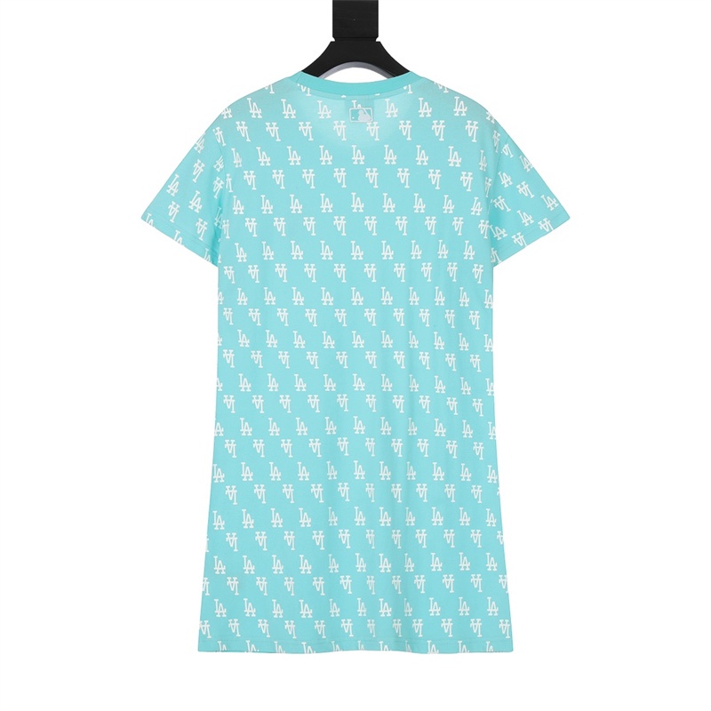 M &amp; L &amp; B &amp; Đầm Thể Thao Mỏng Vừa Vặn Cổ Tròn Thêu Nhãn MLB