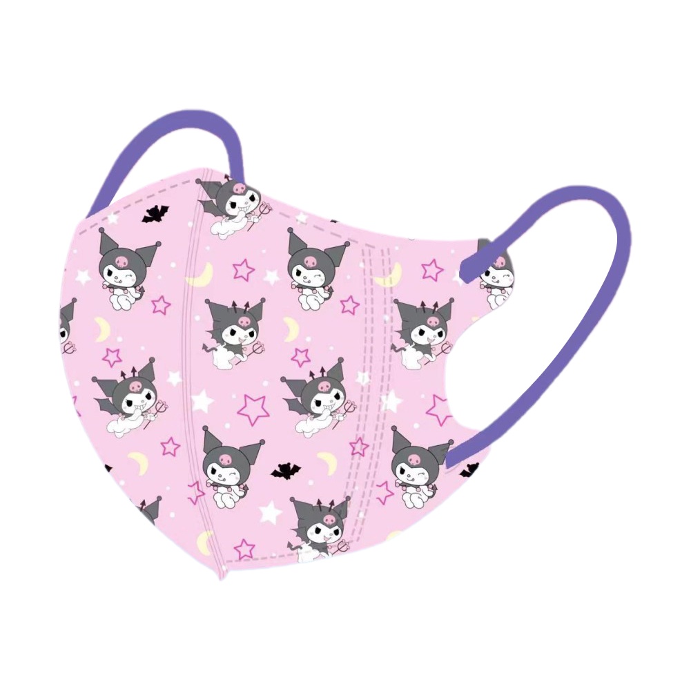 10 cái mặt nạ 3D cho trẻ em dễ thương kuromi hoạt hình dùng một lần ba lớp bảo vệ mùa hè thoáng khí mặt nạ mỏng