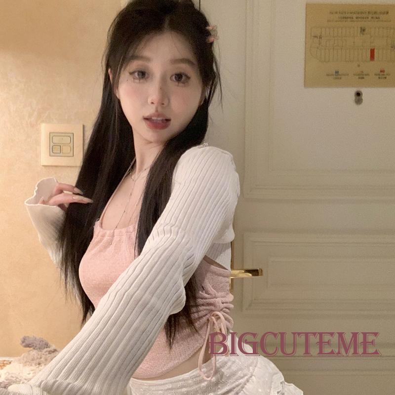 Áo Hai Dây Rút Dây Màu Sắc Trơn Thời Trang Mùa Hè Cho Nữ