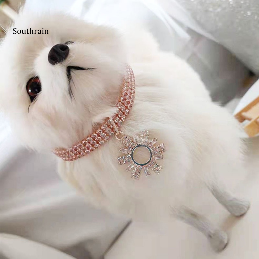 Vòng Cổ Đính Đá Sáng Bóng Thanh Lịch Cho Thú Cưng