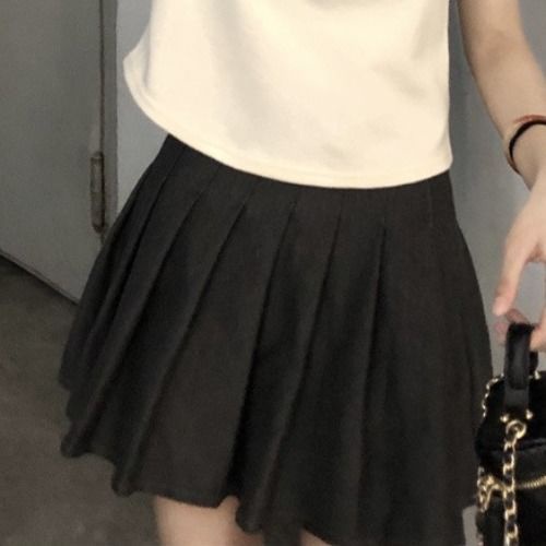 Set Áo Thun Polo + Chân Váy Mini Thiết Kế Mới Ngọt Ngào Thời Trang Dành Cho Mùa