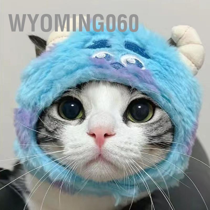 Wyoming060 Mũ mèo Thiết kế dễ thương Có thể điều chỉnh Mềm mại Thoải mái Polyester Portable Pet Cat Dog nón