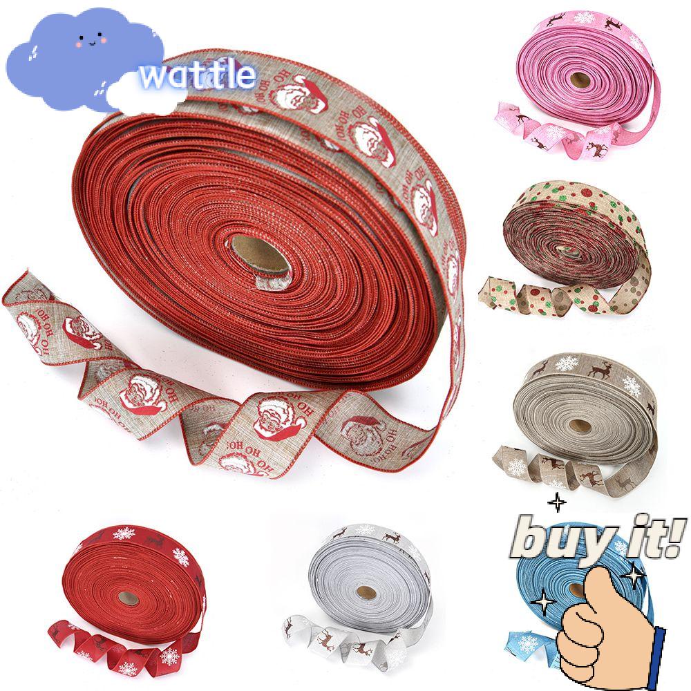 Cuộn Vải Lanh 200cm In Họa Tiết Tuần Lộc Giáng Sinh Trang Trí Đa Ứng Dụng