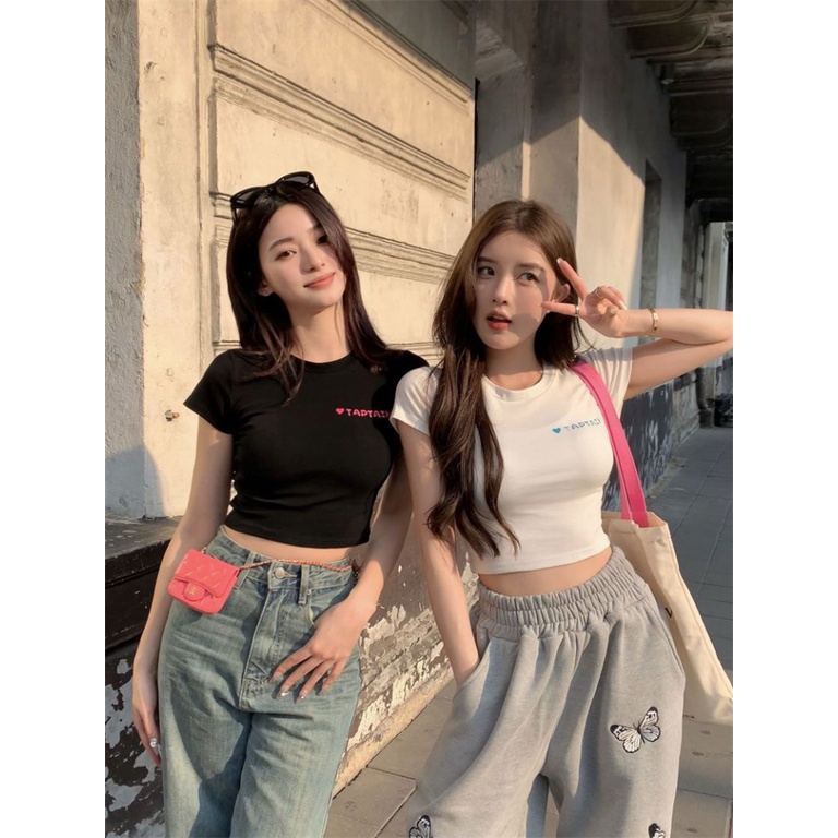 Áo baby tee Thun croptop nữ Ngắn Tay Ôm Dáng Thiết Kế Mới Mùa Hè 2023 Gợi Cảm Cho Nữ