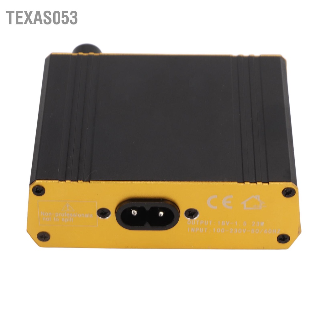 Texas053 Bộ Bút Máy Xăm Nguồn DC Kẹp Dây Lót Shader Rotary Tattoo Pen Đen 100‑230V