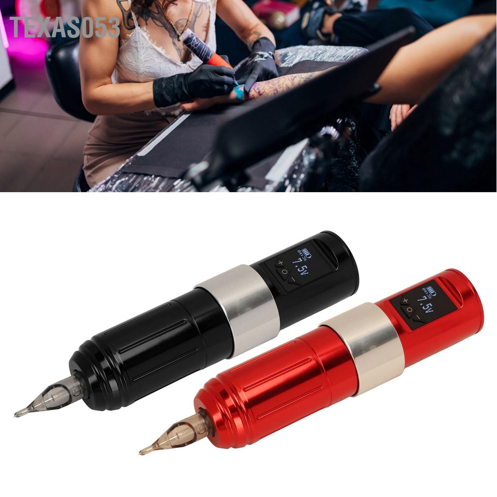 Texas053 Máy xăm quay Liner Shader Hợp kim nhôm 12000 vòng / phút Bút không dây với pin 1700mAh