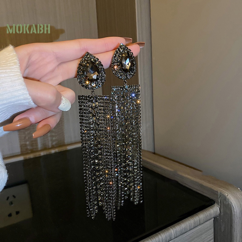 1 Đôi Bông Tai Tua Rua Dáng Dài Cỡ Lớn Phong Cách Âu Mỹ Thời Trang