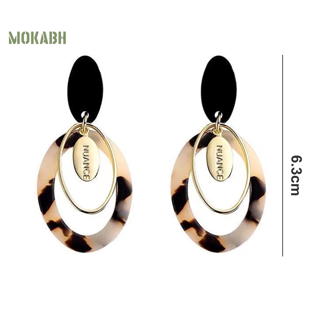 1 Đôi Bông Tai Nhiều Lớp Họa Tiết Da Báo Thời Trang Dành Cho Nữ