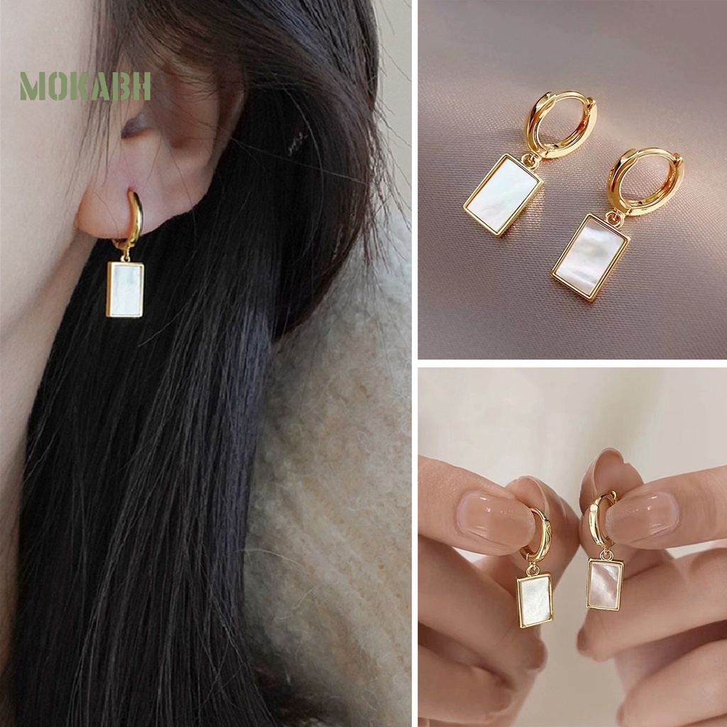 1 Đôi Bông Tai Treo Bằng Thép Không Gỉ Chống Dị Ứng Màu Sắc Tương Phản Thời Trang Dành Cho Nữ