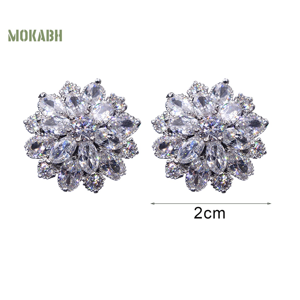 1 Đôi Bông Tai Hoa Đính Đá Thời Trang Dành Cho Nữ