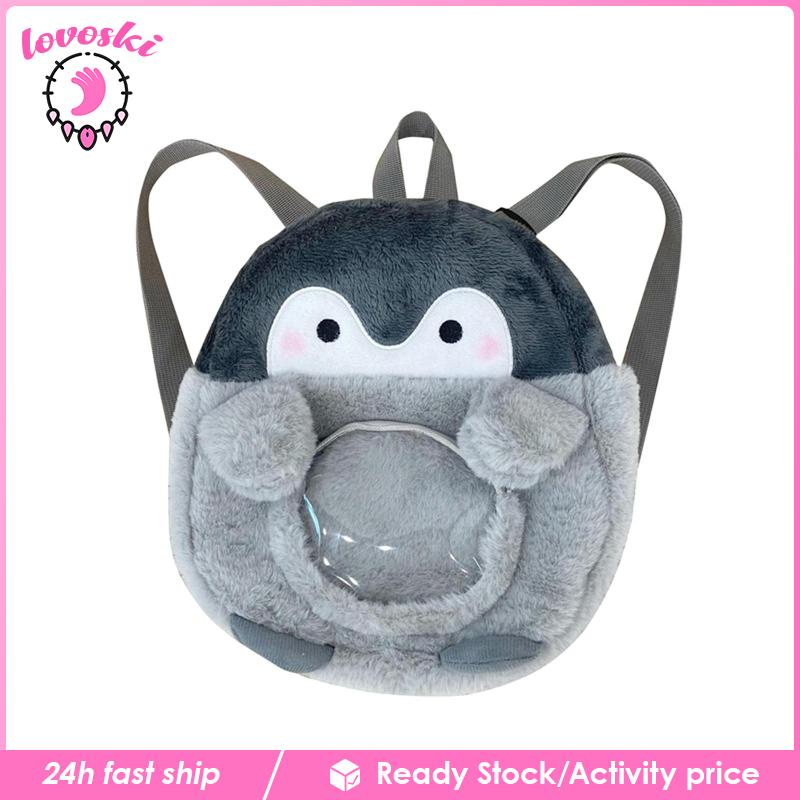 Balo Cỡ Lớn Y2K Hình Chim Cánh Cụt Nhồi Bông Dành Cho Tuổi Teen