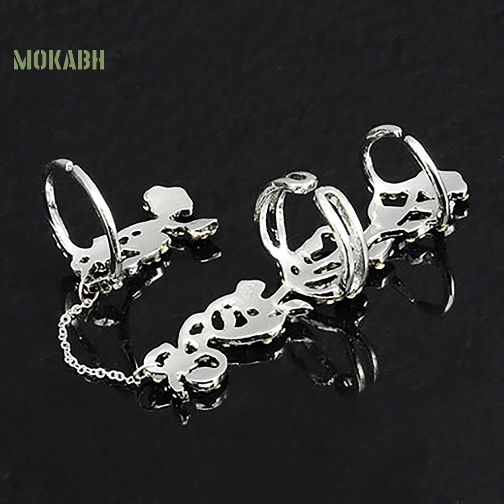 Nhẫn Cưới Dây Xích Họa Tiết Hoa Có Thể Điều Chỉnh Kích Cỡ Cho Nữ