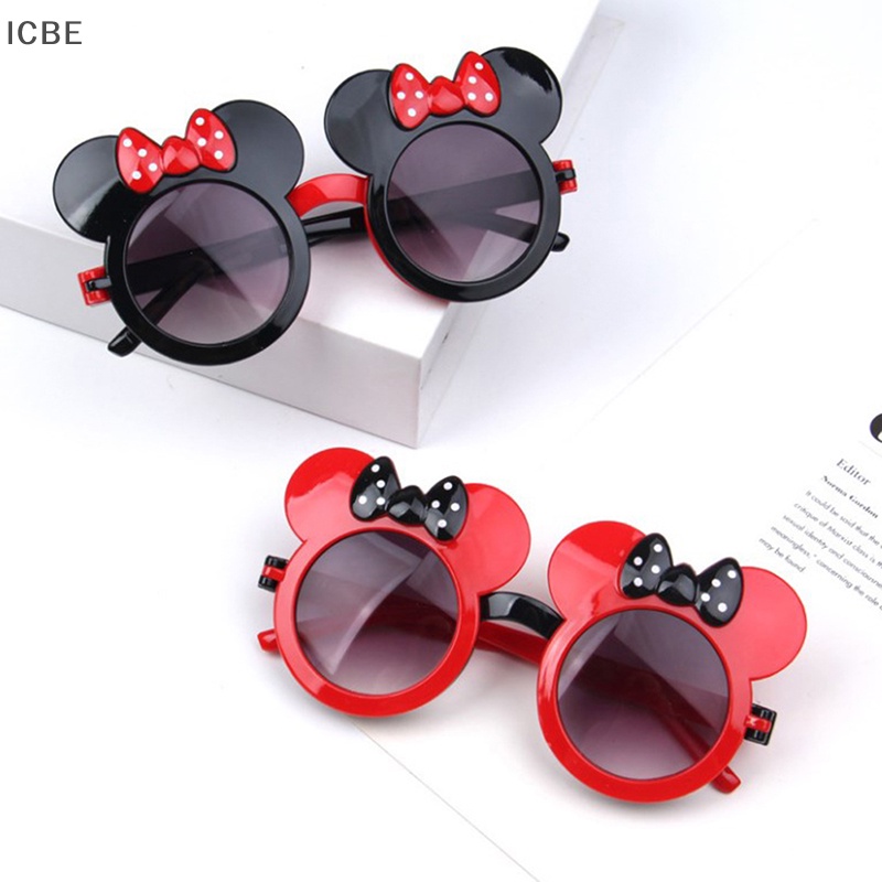 Kính Mát Kiểu Lật Hình Tai Chuột Phong Cách Retro Cho Bé Gái