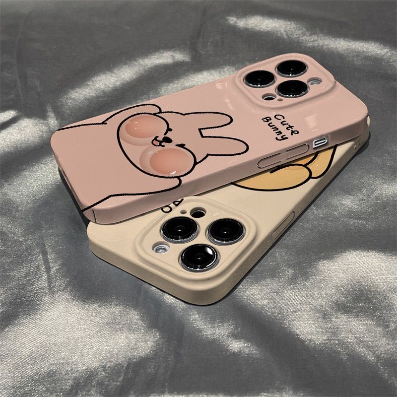 Ốp Điện Thoại Cứng Chống Sốc In Hình Cún / Thỏ Dễ Thương Cho Iphone 13 14Pro Xsmax 12 pro