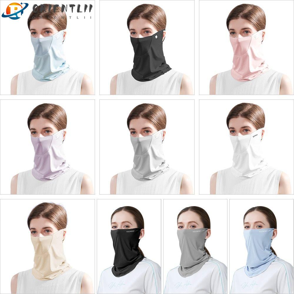 1 Khẩu Trang Balaclava Kiêm Khăn Choàng Cổ Chống Nắng Chống Tia UV Bằng Vải Lụa Mát Dùng Khi Đi Xe Đạp Vào Mùa Hè