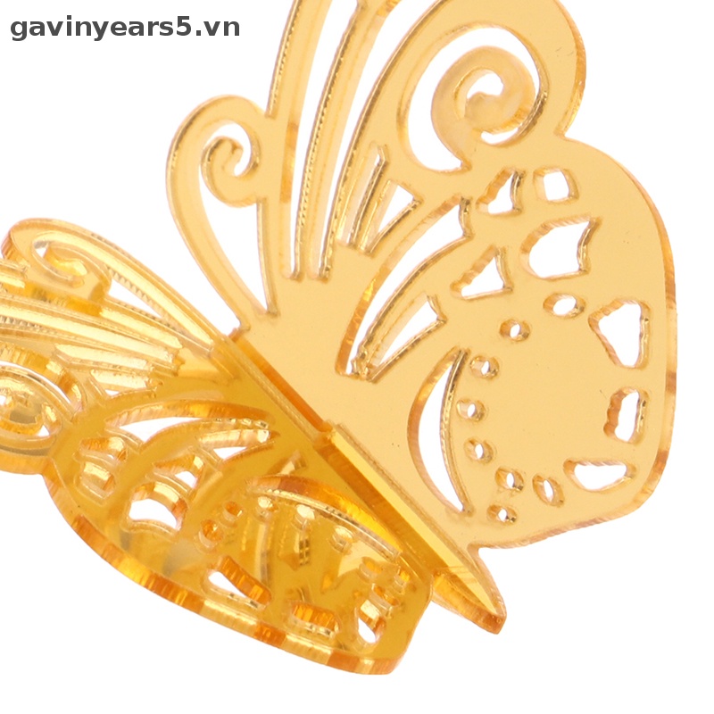 Bộ 5 Bươm Bướm Bằng Acrylic Dùng Trang Trí Bánh Kem