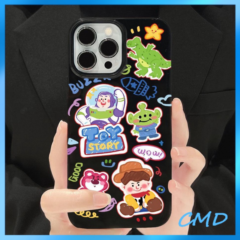 Ốp lưng iphone Điện Thoại Phim hoạt hình Toy Story màu đen bóng TPU vỏ điện thoại mềm chống rung vỏ mềm Cho Iphone 6 / 6S / 6splus / se / 7 / 7plus / 8 / 8plus / X / xs / xsmax / 11 / 12 / 13 / 14 / Plus / pro / pro max-528