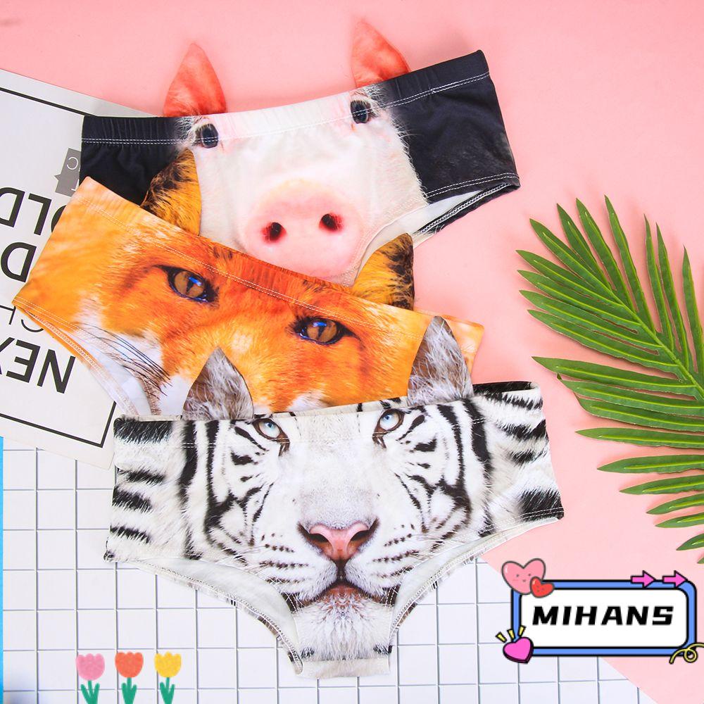 Quần Lót In Hình Heo / Mèo 3D Nâng Ngực Gợi Cảm Cho Nữ