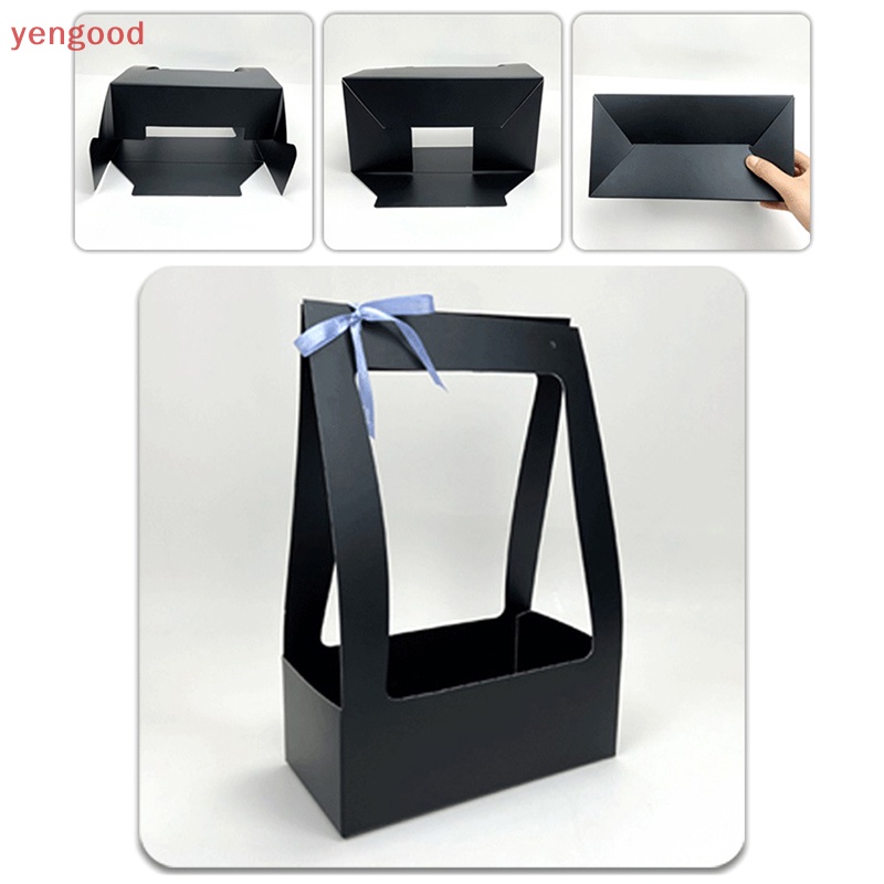 (YGD) Hộp carton Kraft Hai Mặt Đựng Bó Hoa Cầm Tay Sáng Tạo Chống Nước Có Tay Cầm Làm Quà Tặng Lễ Tình Nhân