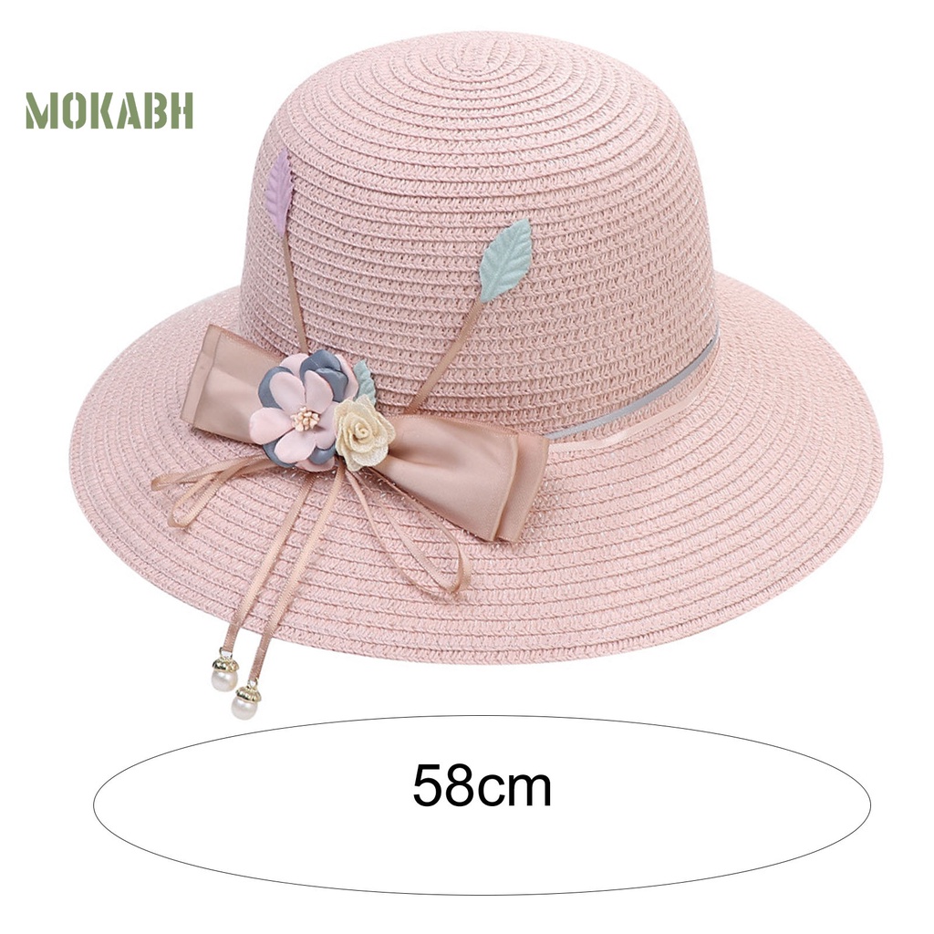 Nón Cối Rộng Vành Phối Ruy Băng Đính Nơ Thời Trang Mùa Hè Cho Nữ